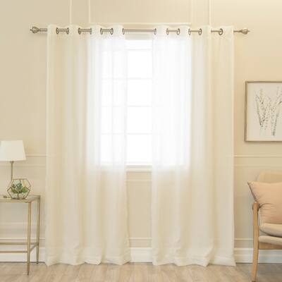 Aurora Home Faux Linen Grommet 84-inch Curtains - 50 x 84