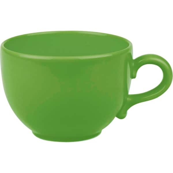Kitch'n'Stuff - Green Apple Glass Tea Cup and Saucer Set, Crystal