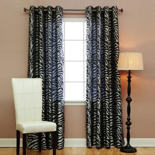Aurora Home Zebra Jacquard Grommet 84-inch Room Darkening Curtain Pair ...
