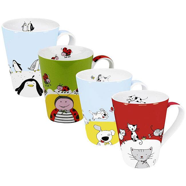 Konitz 'Globetrotter' Coffee Mugs (Set of 4)