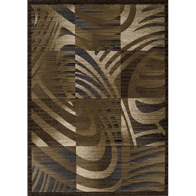 Dream Abstract Blocks Gold Rug (93 X 126)