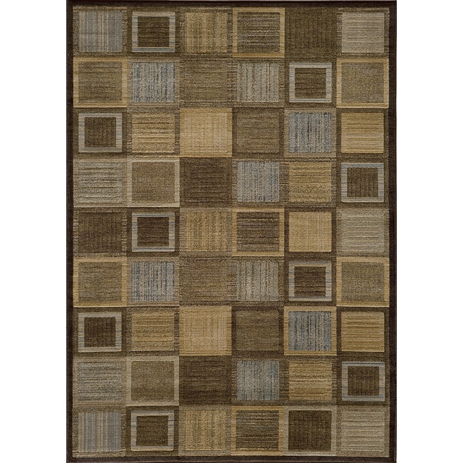 Illusion Brown Blocks Rug (311 X 57)