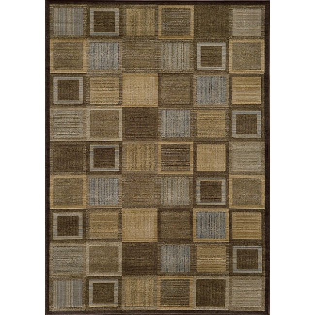 Illusion Blue Blocks Rug (93 X 126)