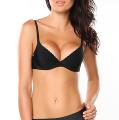 Donna di Capri Women's Black Seamless Push-up Demi Bra