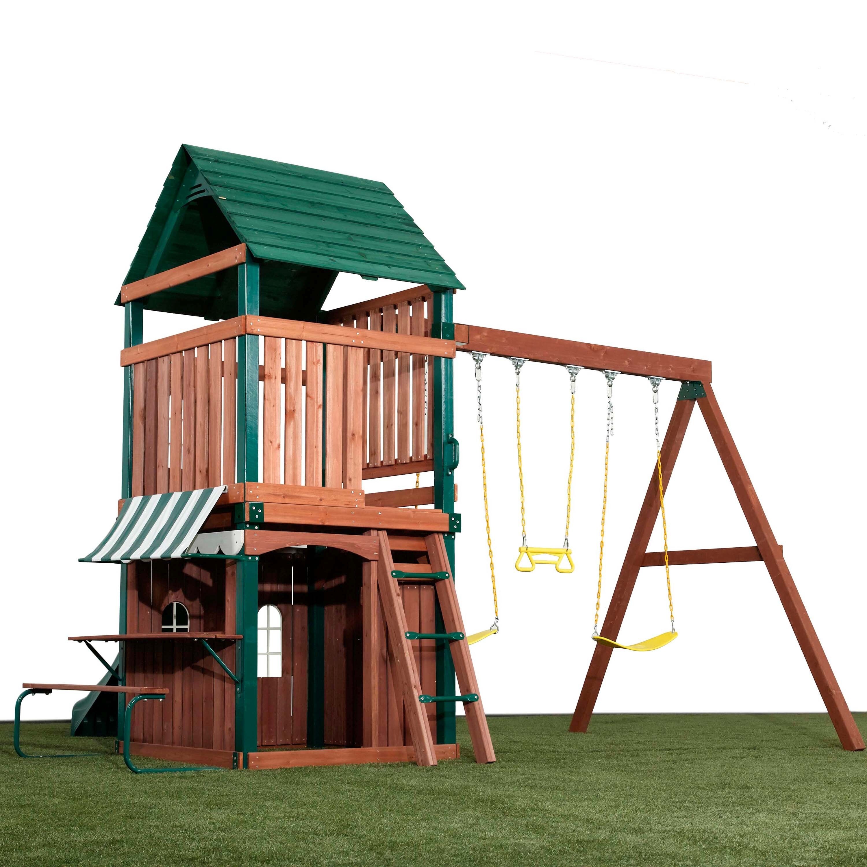 newport wooden swing set