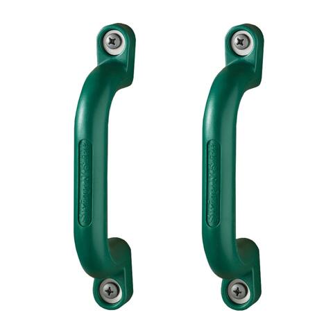 Swing-N-Slide Green Safety Handles with Mounting Hardware for Swing Sets (Pair) - 8.5" L x 1.5" W x 3"H