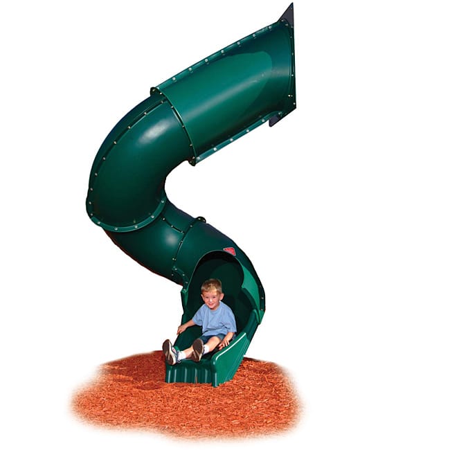 Swing-N-Slide Green Turbo Tube Slide - 118.75" H x 58.69" W x 63.44" L
