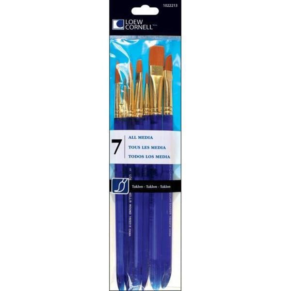 Loew Cornell Taklon Seven Piece All Media Craft Brush Set