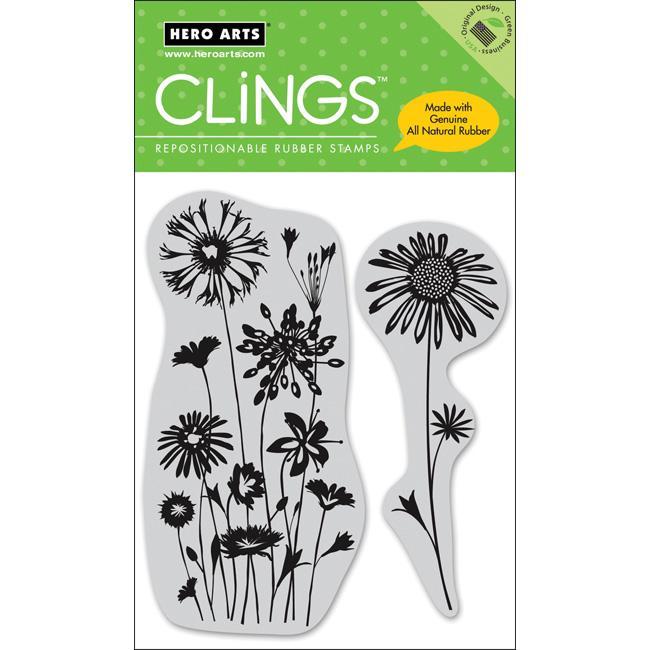 Hero Arts Cling Wildflower Garden Stamps