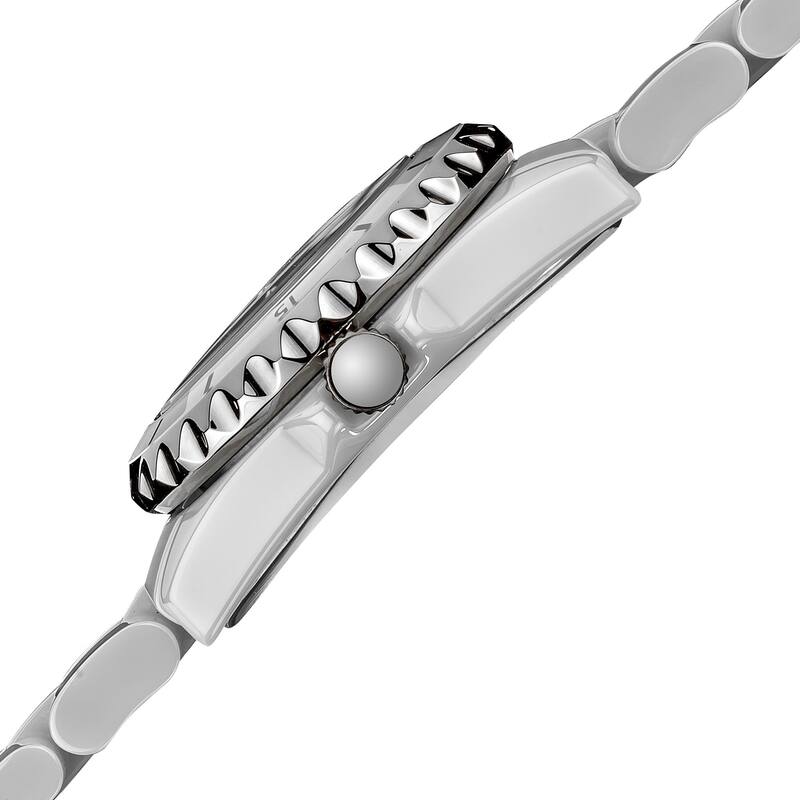 Akribos XXIV Quartz Date Women's Ceramic Casual White Bracelet Watch