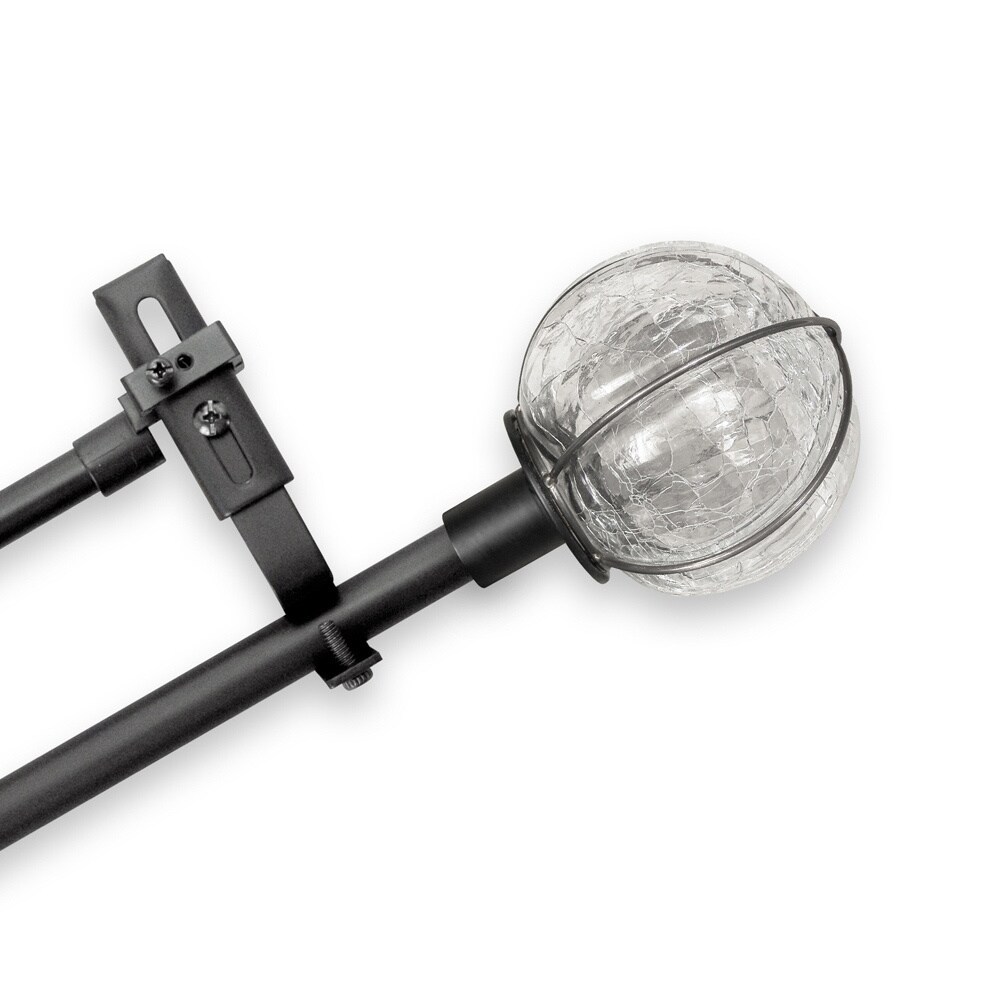 Shop Pinnacle Adjustable Double Curtain Rod Set With Cracked Glass