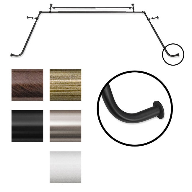 Shop Pinnacle Bay Window 5 8 Inch Diameter Double Curtain Rod Set