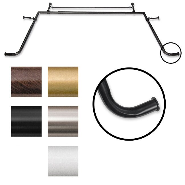 Pinnacle Bay Window 1 Inch Diameter Double Curtain Rod Set Pinnacle Bay Window 1 Inch Diameter Double Curtain Rod Set