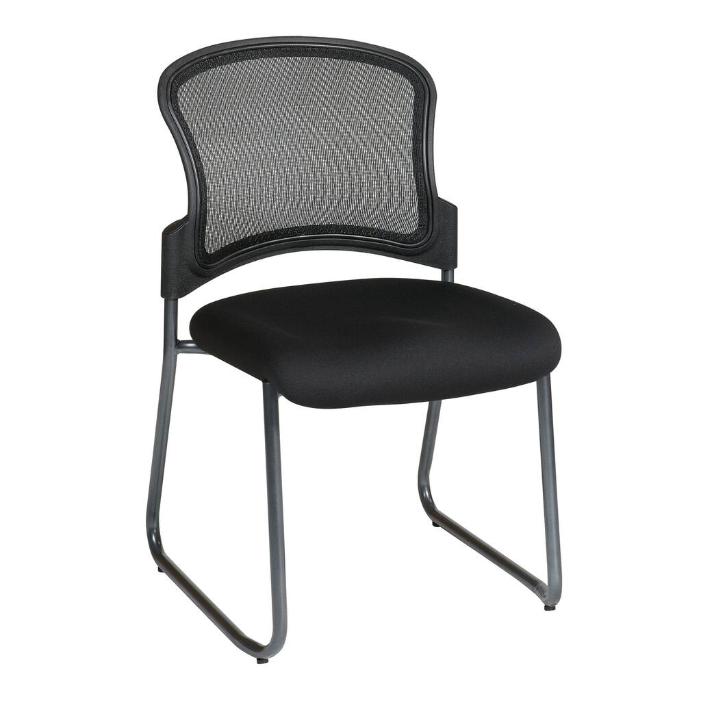 Titanium Finish Visitors Chair with Back and Sled Base