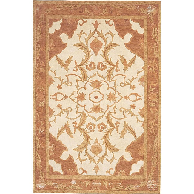 Hand knotted Napa Himalayan Sheep Wool And Silk Rug (6 X 9)