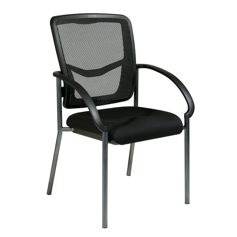Back Visitors Chair with Arms and Titanium Finish