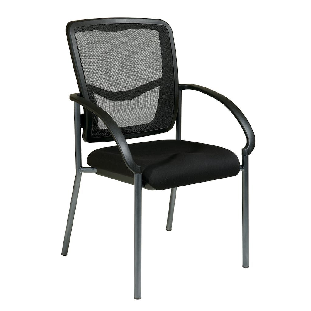 Back Visitors Chair with Arms and Titanium Finish