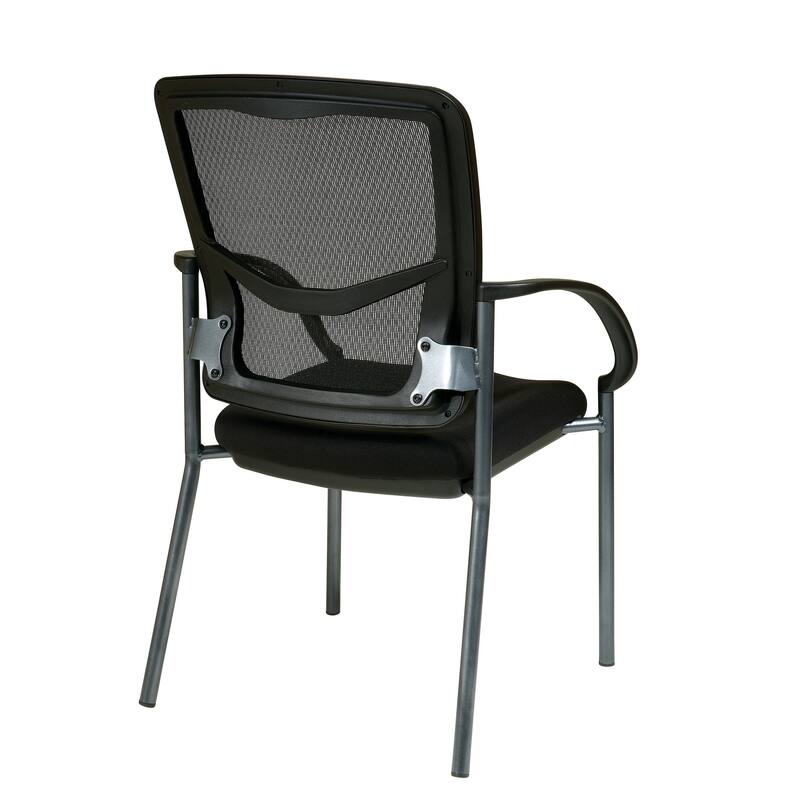 Back Visitors Chair with Arms and Titanium Finish