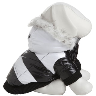 Pet Life Striped Fashion Pet Dod Coat Jacket Parka with Removable Hood Pet Life Pet Apparel