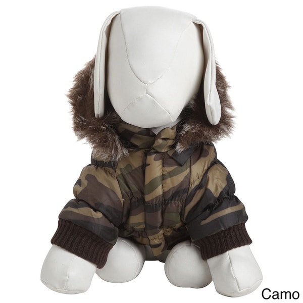 dog coat with fur hood