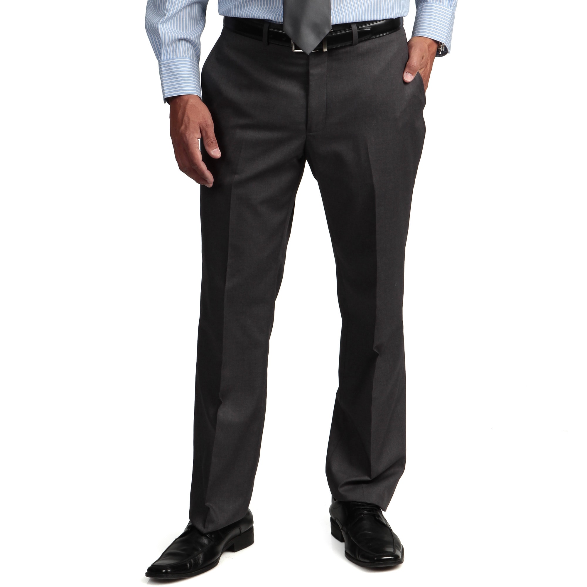 Kenneth Cole Reaction Men's Slim-fit Solid Grey Flat-front Suit ...