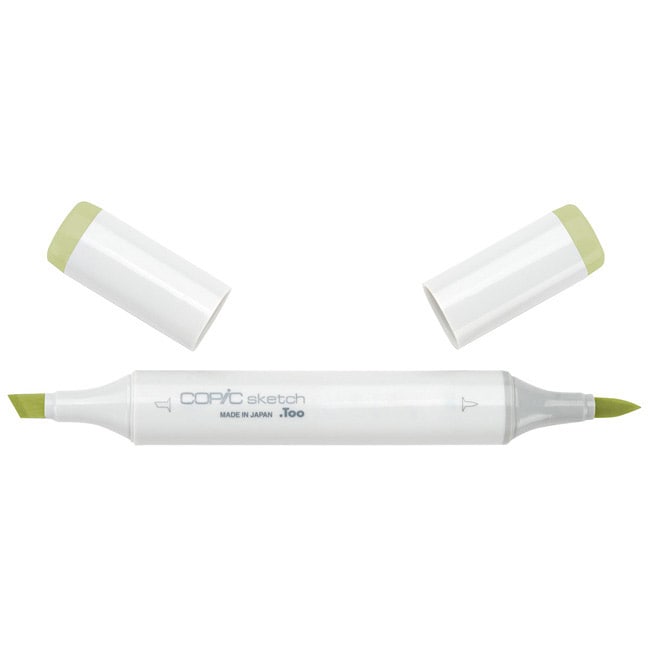 Copic Sketch Pale Moss Markers (Pale MossFast dryingDouble endedNon toxicRefillableUnique design for a more comfortable grip Fit into a special airbrush systemDurable polyester nibs are easily interchangeable and available in nine different weights and st
