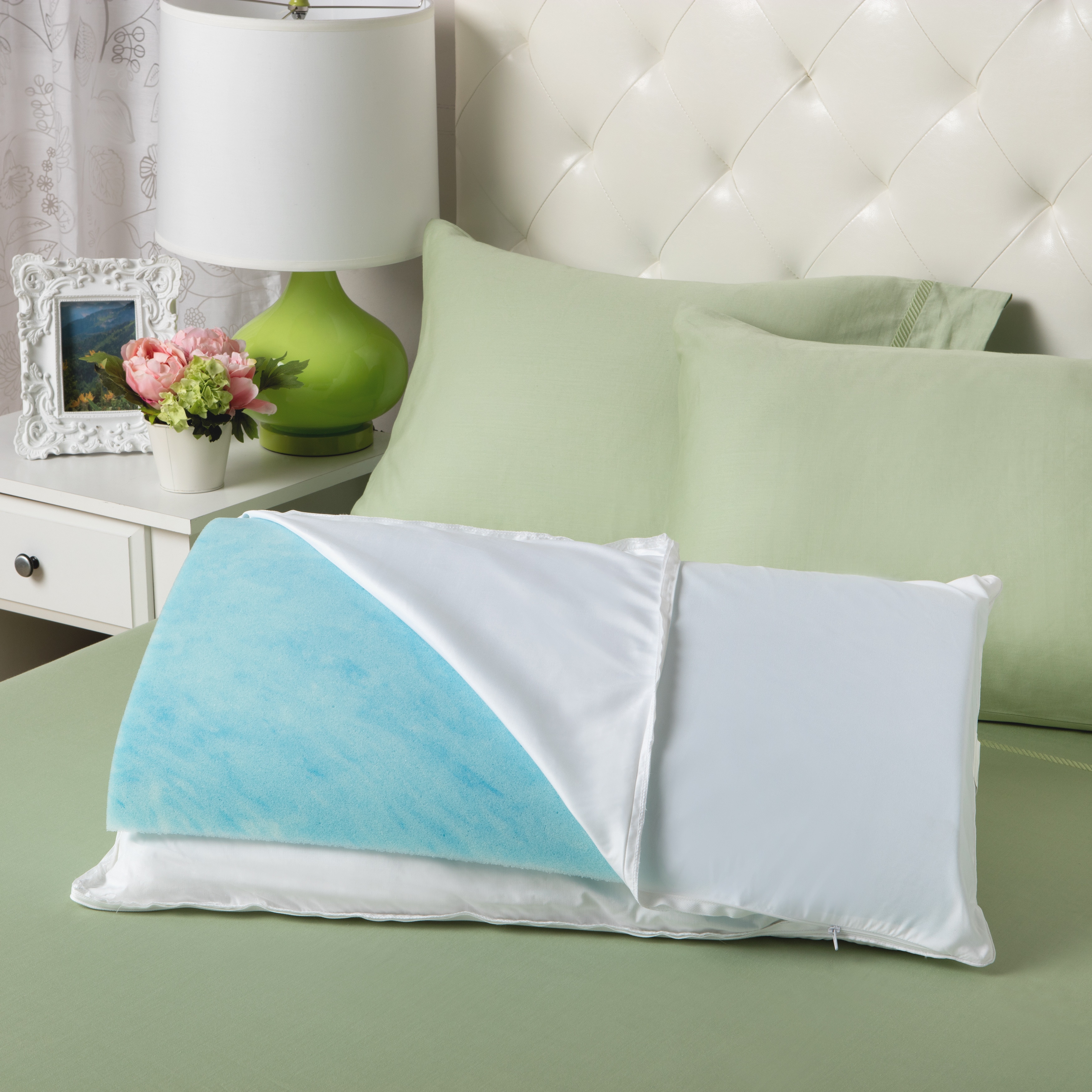 Arctic Sleep Standard Medium Gel Memory Foam Bed Pillow in the Bed Pillows  department at