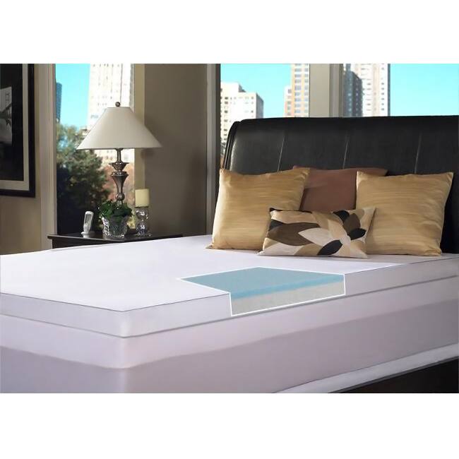 Slumber Solutions Gel Select 3-Inch Twin/Full-Size Memory Foam Mattress Topper with Cotton Cover