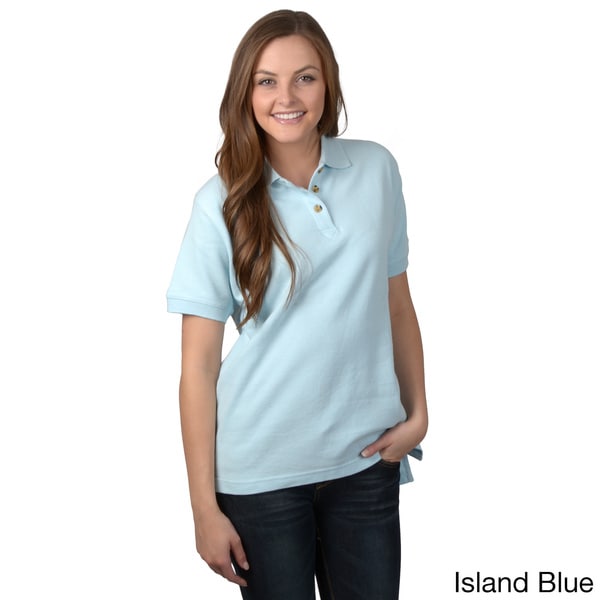 ADI Ultra Womens Double Pique Short sleeve Buttoned Neck Polo Shirt