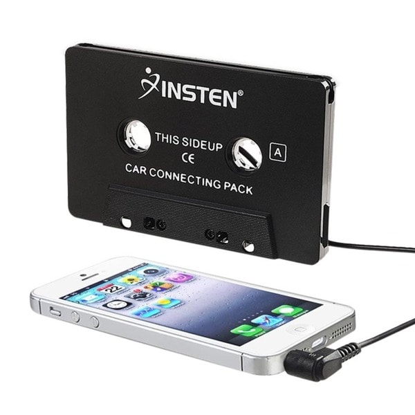 INSTEN Black Universal 3.5mm Car Audio Cassette Adapter with 3 ft. Cord for Smartphones/ Apple iPhone 7/ 6/ 6s Plus