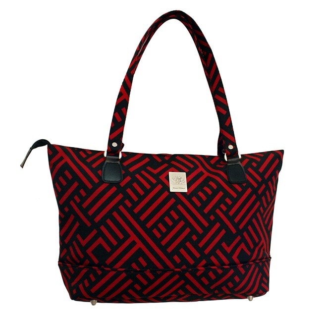 Shop Jenni Chan Black and Red Signature 17-inch Computer Tote - Free ...