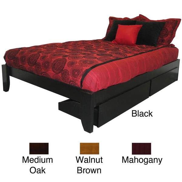 Scandanavia King size Solid Wood Storage Drawer Platform Bed