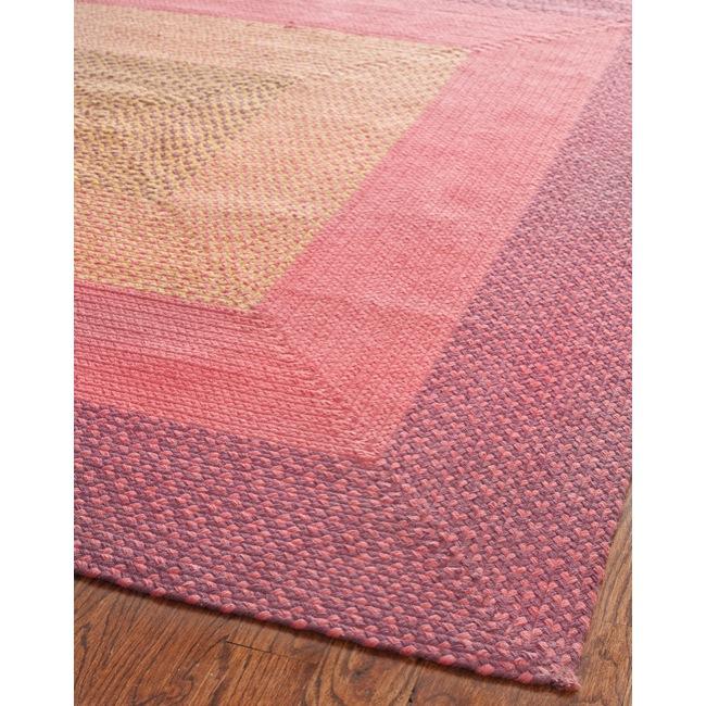 Hand woven Reversible Pink Braided Rug (8 X 10)