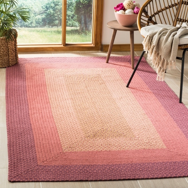 Safavieh Hand-woven Reversible Pink Braided Rug - 8' x 10'
