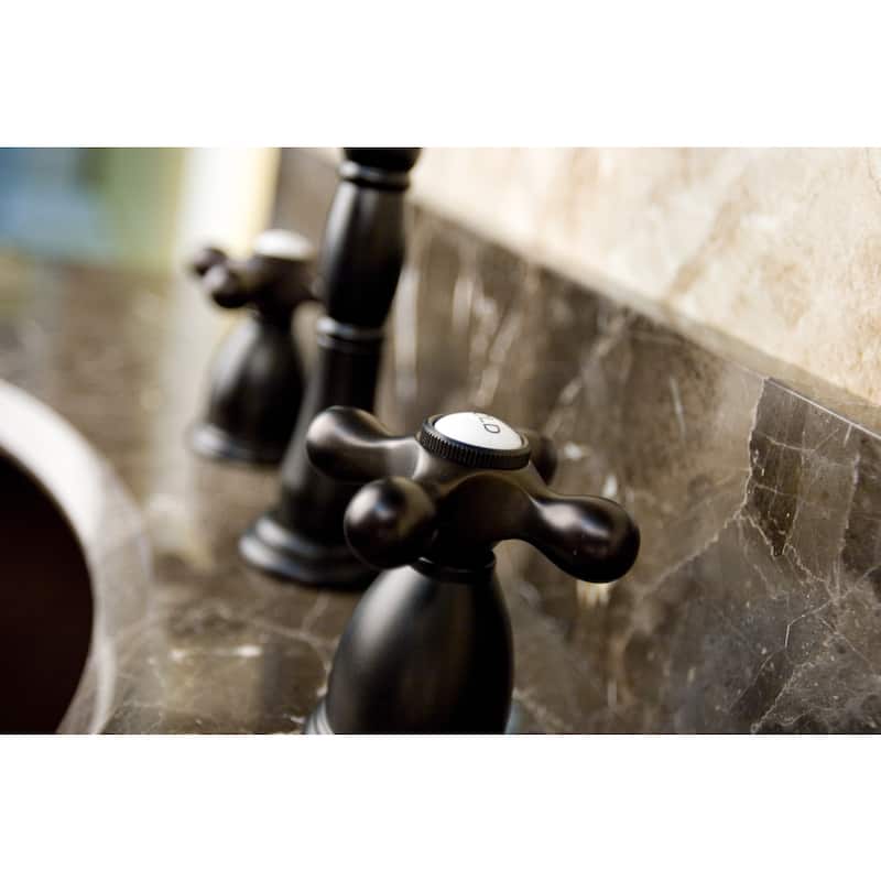 Kingston Brass Cross Handle Oil Rubbed Bronze Widespread Bathroom Faucet