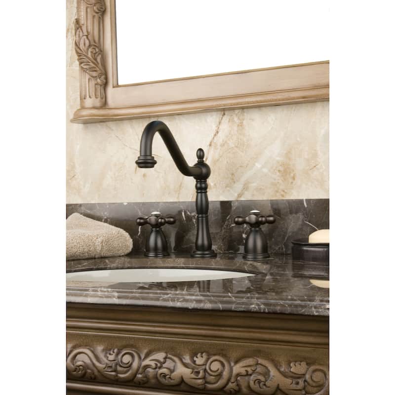 Kingston Brass Cross Handle Oil Rubbed Bronze Widespread Bathroom Faucet