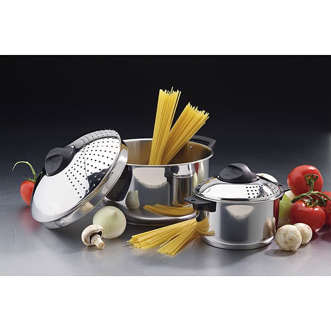 Stainless Steel 6-quart and 2-quart Pasta Pots