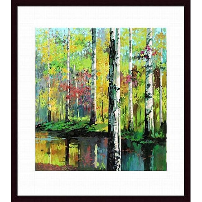 Jie Zhou Creekside II Wood framed Art Print