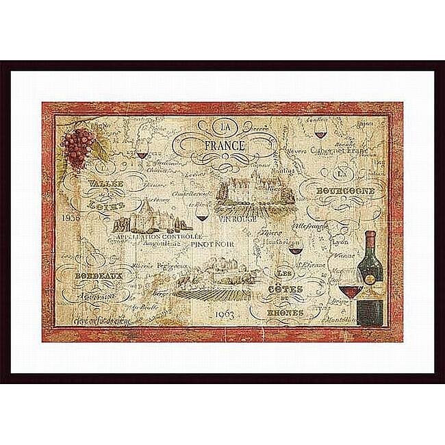 Daphne Brissonnet 'Wine Map' Wood-framed Art Print