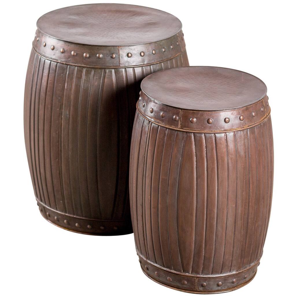 Handmade Copper Industrial Barrel Set (India)