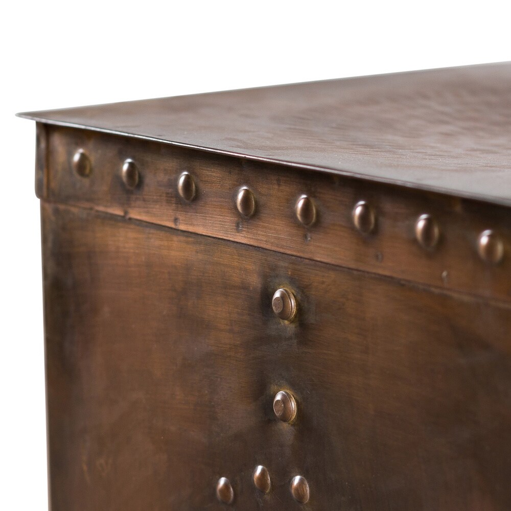 Shop Handmade Square Rivet Copper End Table India Free