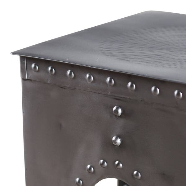 Shop Steel Square Rivet Natural Colored Stool India Free