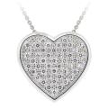 Icz Stonez Sterling Silver Cubic Zirconia Heart Necklace