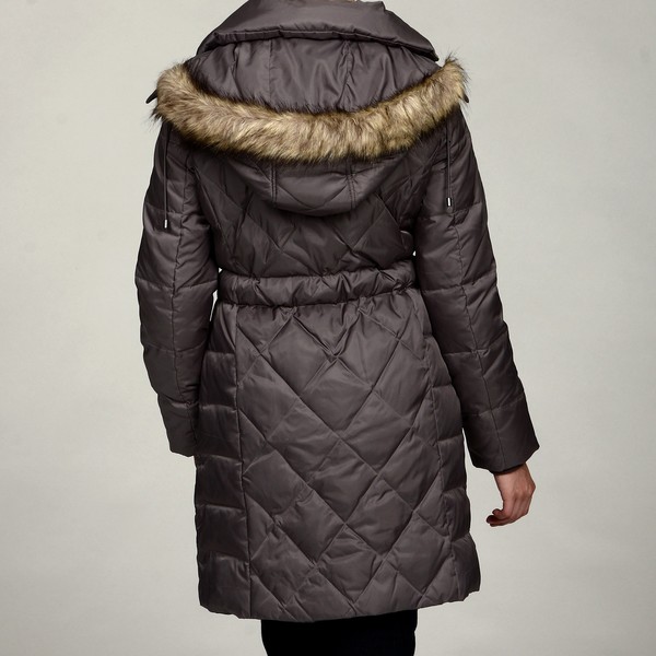 kenneth cole quilted hooded coat