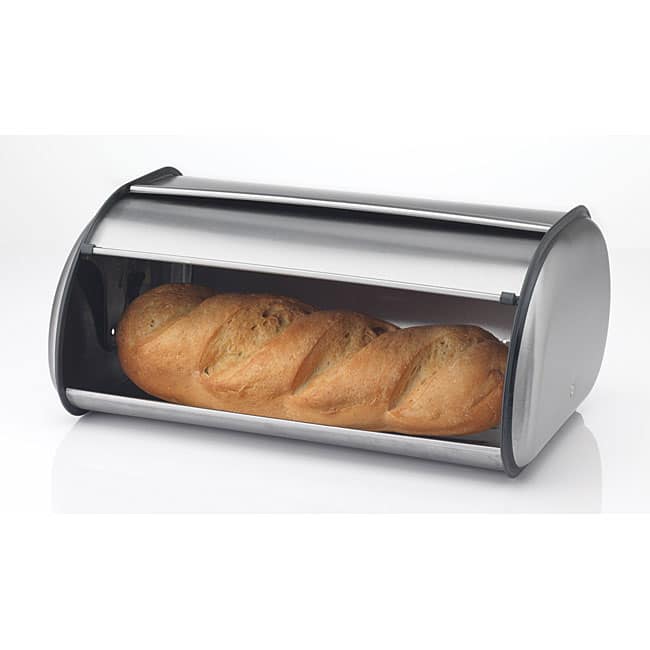 Prime Pacific Full-sized 17-inch Brushed Stainless Steel Roll Top Bread Box