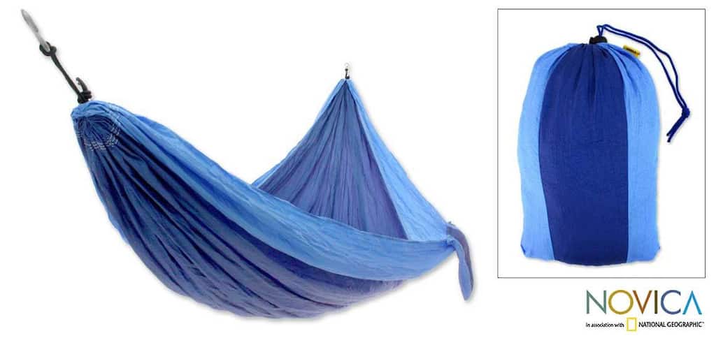 Handmade Nylon 'Island Waterfall' Parachute Hammock (Indonesia)