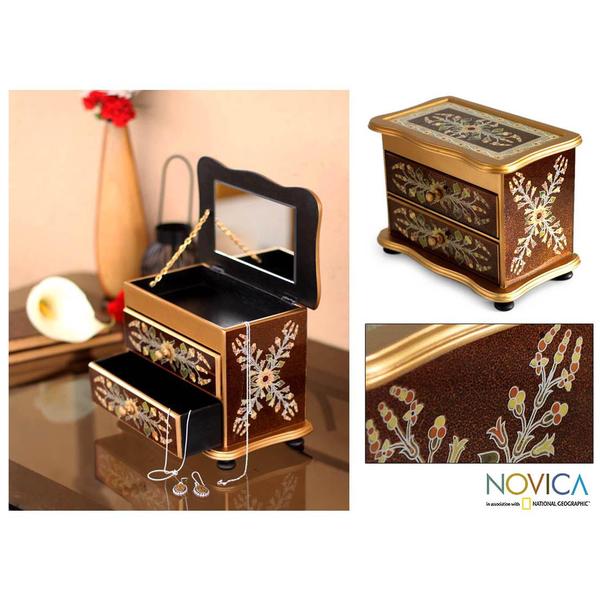 Shop Handmade Reverse-painted Glass 'Splendor' Jewelry Box (Peru) - On ...