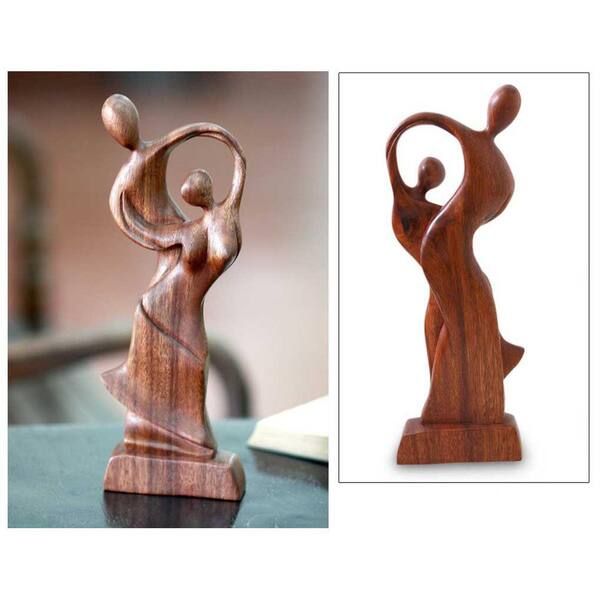 Wood 'Dancing Couple' Sculpture, Handmade in Indonesia - Bed Bath