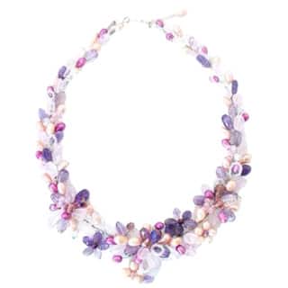 NOVICA Handmade Pearl 'Lavender Romance' Necklace (5-5.5 mm) (Thailand)