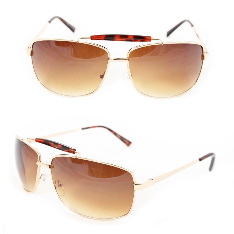 Mens 7073 Gold metal Amber gradient Navigator Sunglasses